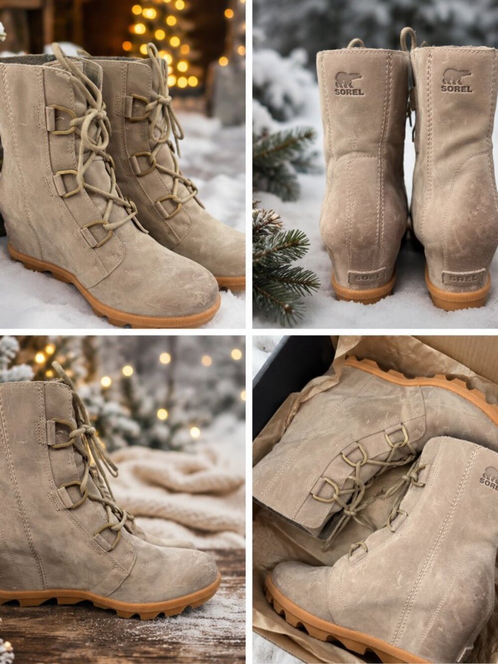Size 9 Sorel Wedge Boots Gray